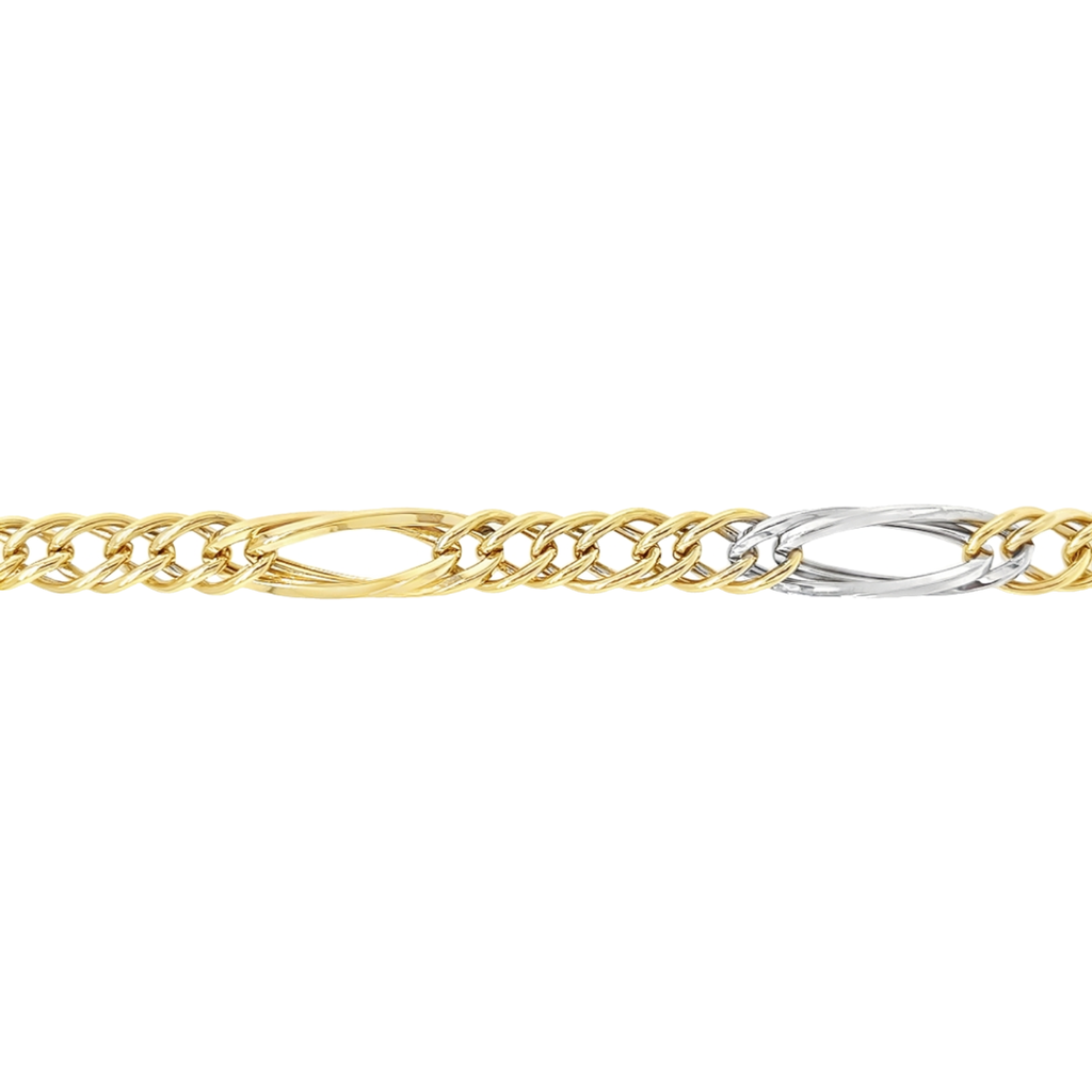 Bicolor gouden armband Fantasie 19CM