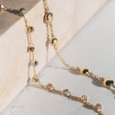 Tricolor gouden armband Ankerschakel met Bolletjes