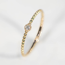 Geelgouden Bolletjesring met Diamant 0,03 karaat VS/GH