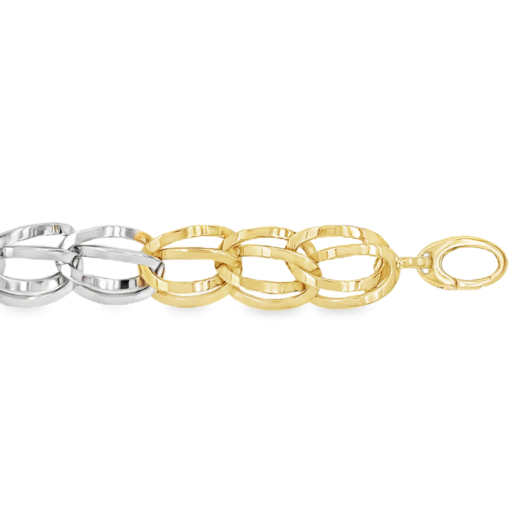 Bicolor gouden armband Fantasie 14mm breed