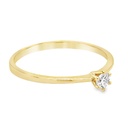 Geelgouden Solitairring met Diamant 0,10 karaat
