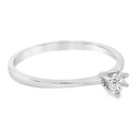 Witgouden Solitairring met Diamant 0,20 karaat