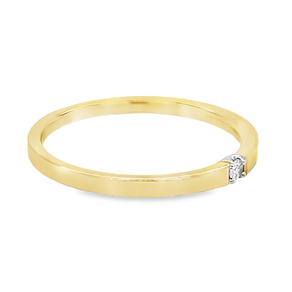 Bicolor gouden ring met 0,03 karaat diamant