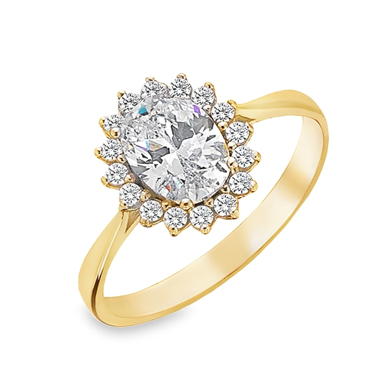 Yellow gold ring with Zirconia
