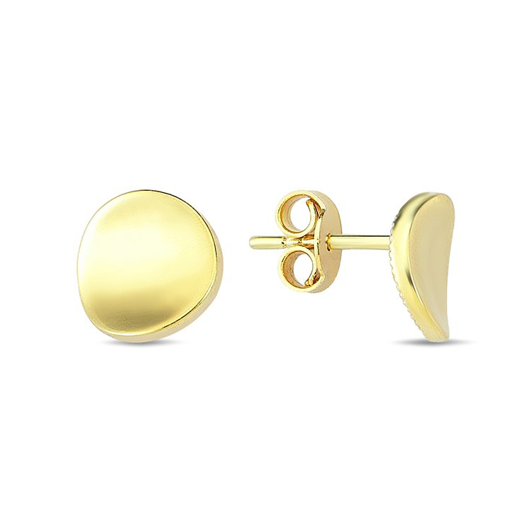 Geelgouden Oorstekers rond gebogen
