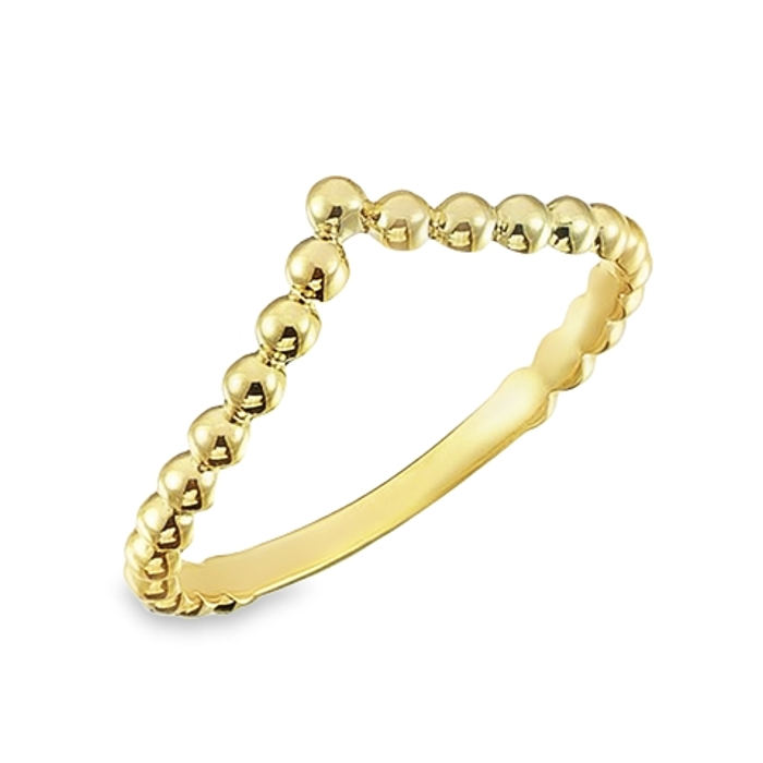 Geelgouden Bolletjesring V vorm