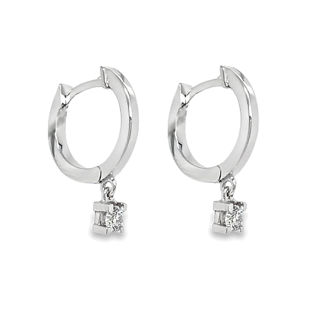 White gold hinged earrings with diamond 0.167 carats VS-GH