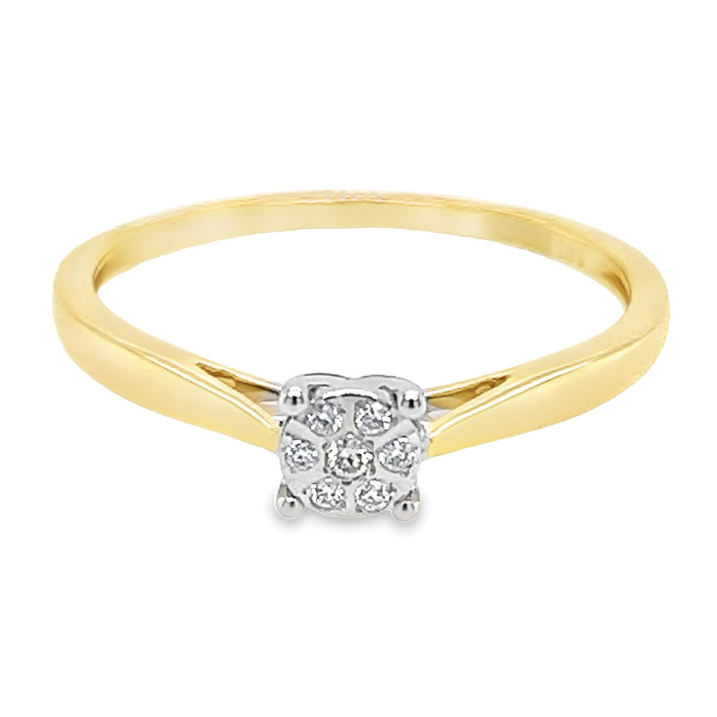 Yellow gold ring with diamond 0.06 carat SI/H