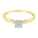 Geelgouden ring met Diamant 0,06 karaat SI/H