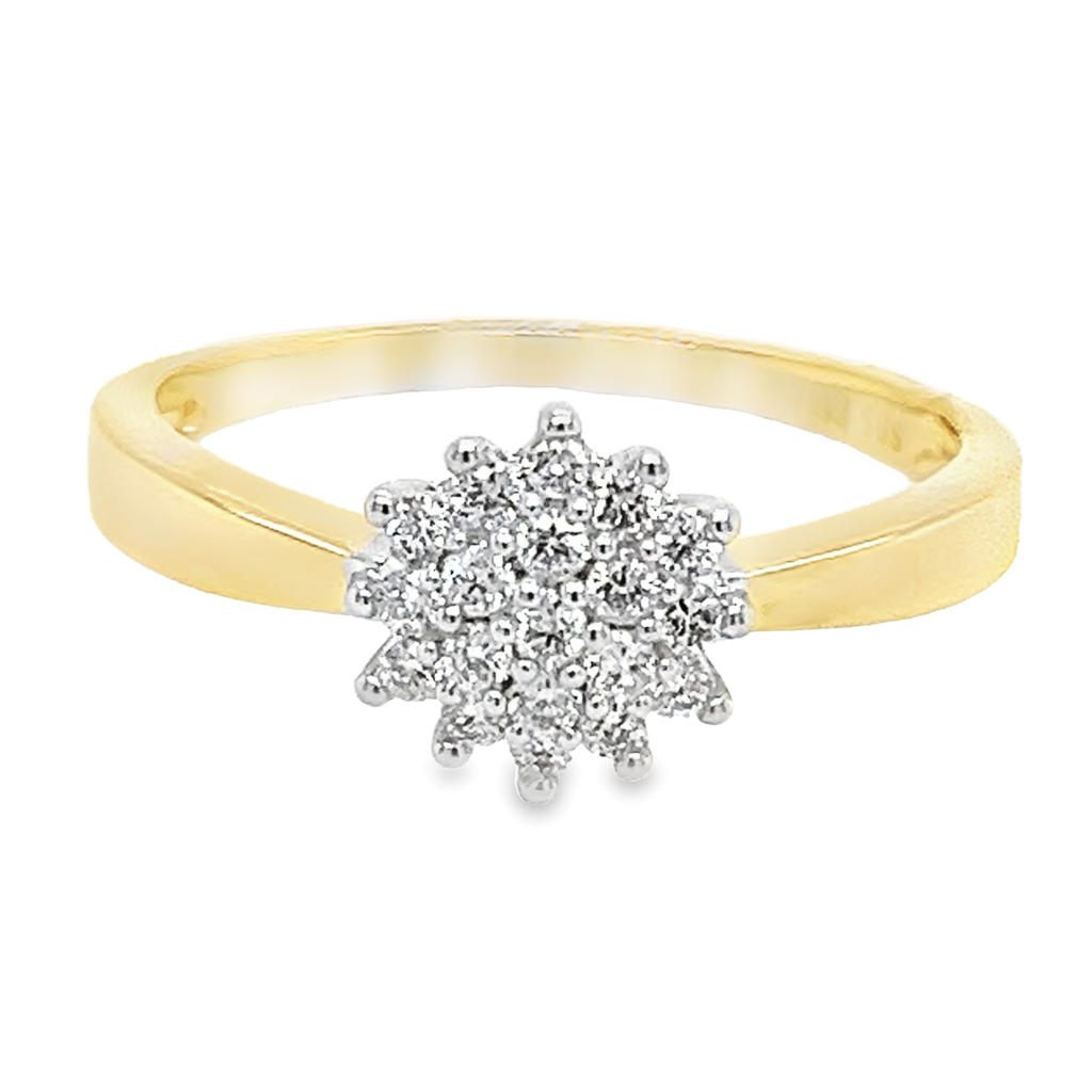 Yellow gold Entourage ring with Diamond 0.26 carats SI/H