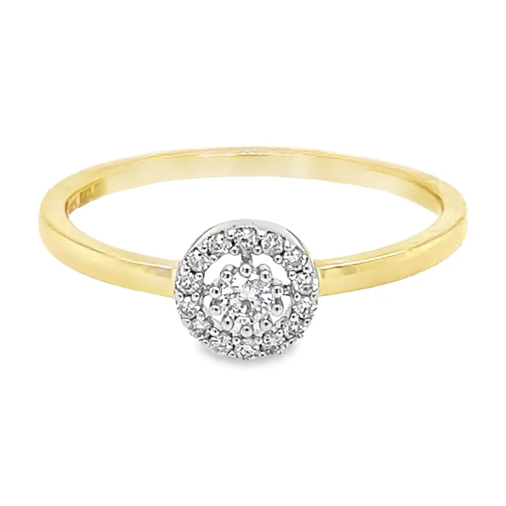Geelgouden ring met Diamant 0,14 karaat SI/H