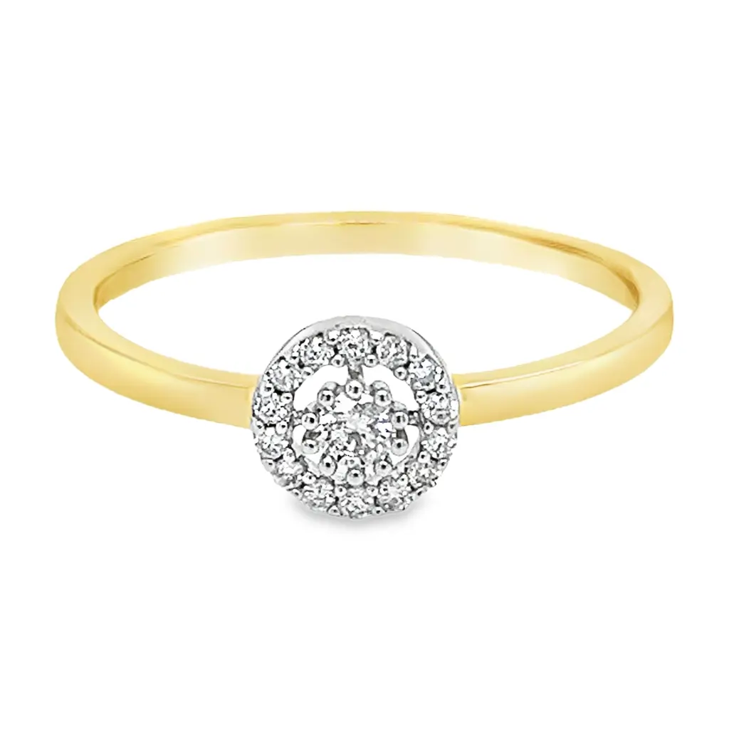 [GRE2169-52] Yellow gold ring with diamond 0.14 carat SI/H (16,5 / 52)