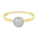 Geelgouden ring met Diamant 0,14 karaat SI/H