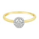 Yellow gold ring with diamond 0.14 carat SI/H
