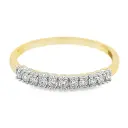 Yellow gold row ring with diamond 0.21 carat SI/H