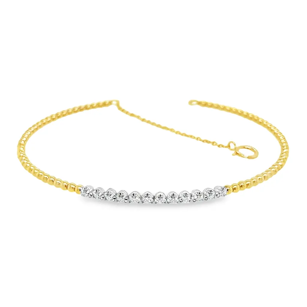 [GAE2173] Bicolor gouden armband met Diamant 0,11 karaat SI/H