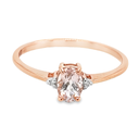 Rose Gold Ring with Morganite and Diamond