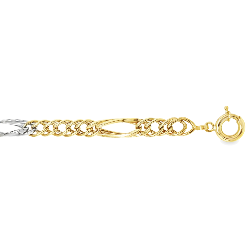 Bicolor gouden armband Fantasie 19CM