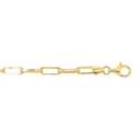 Yellow gold charm bracelet elongated links 19CM