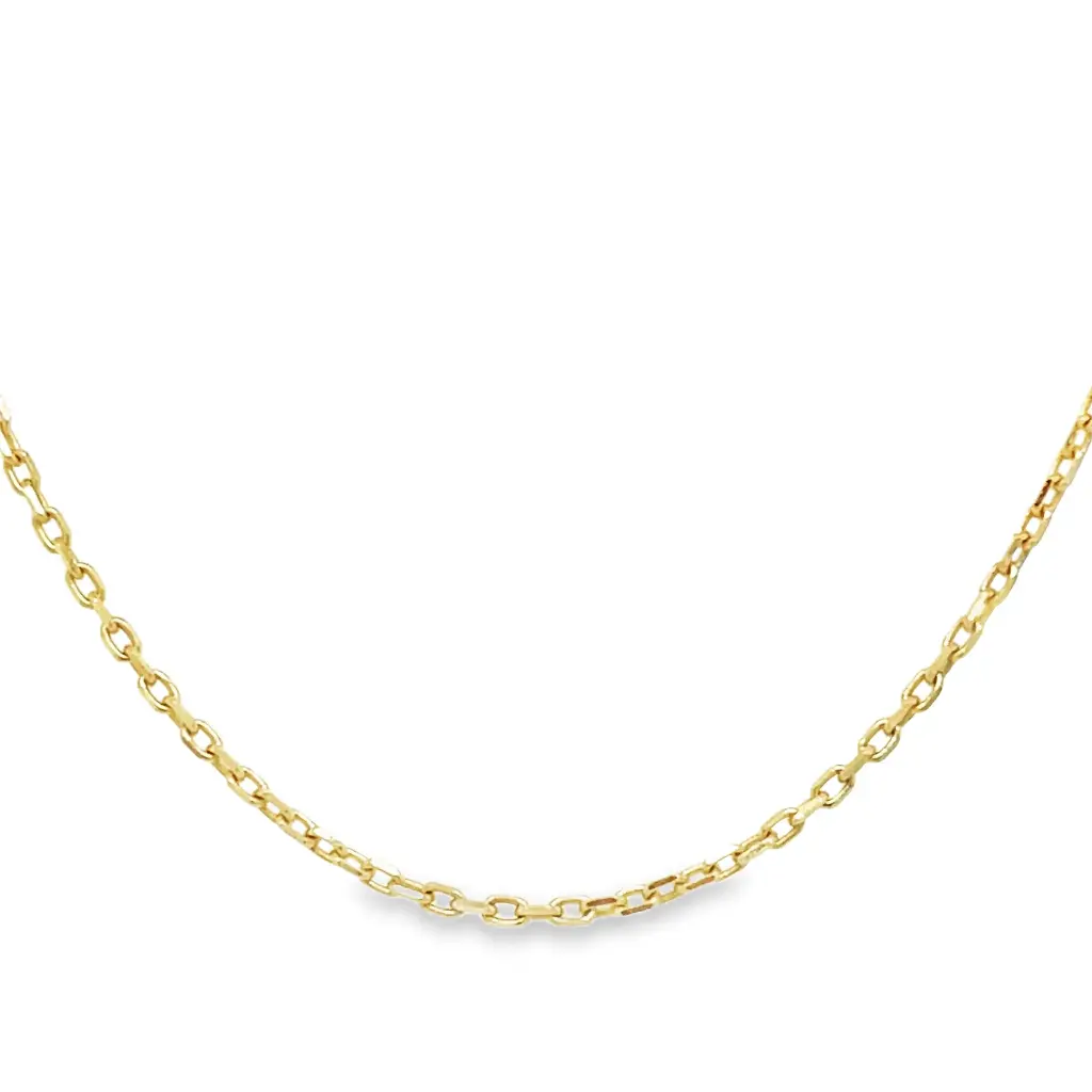 [GC2221-42] Yellow gold necklace Anchor link fine 0.9MM - 39-42CM