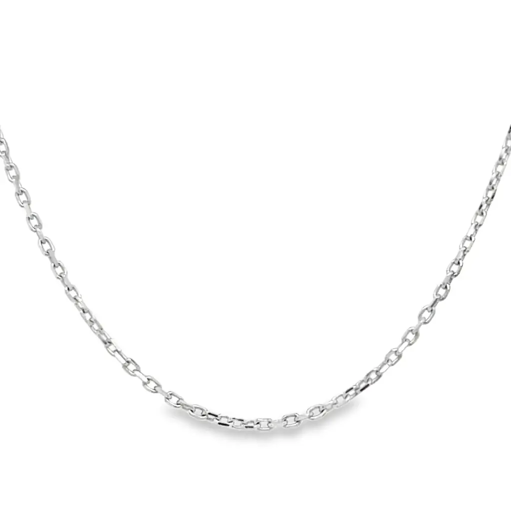 [WC2221-45] White gold necklace Anchor link fine 0.9MM - 42-45CM