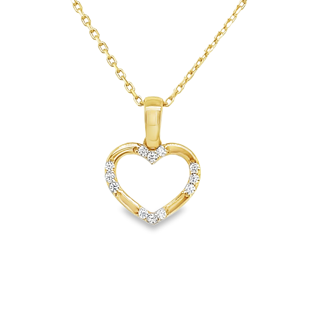 Yellow gold pendant Heart with Zirconia