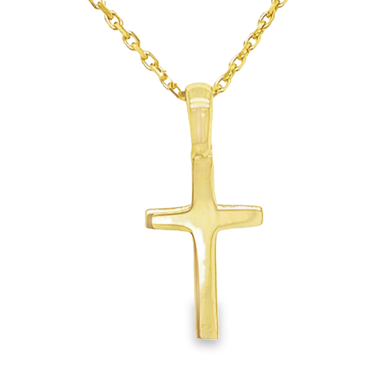 Yellow gold cross pendant 12mm wide