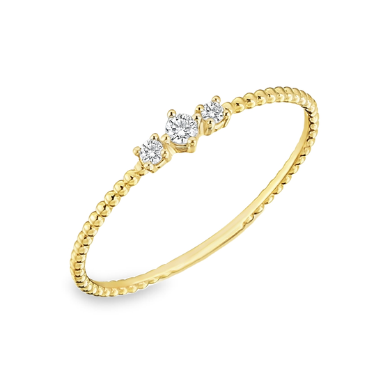 Geelgouden ring met Diamant 0,06 karaat VS-GH