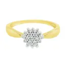 Yellow gold Entourage ring with Diamond 0.12 carats