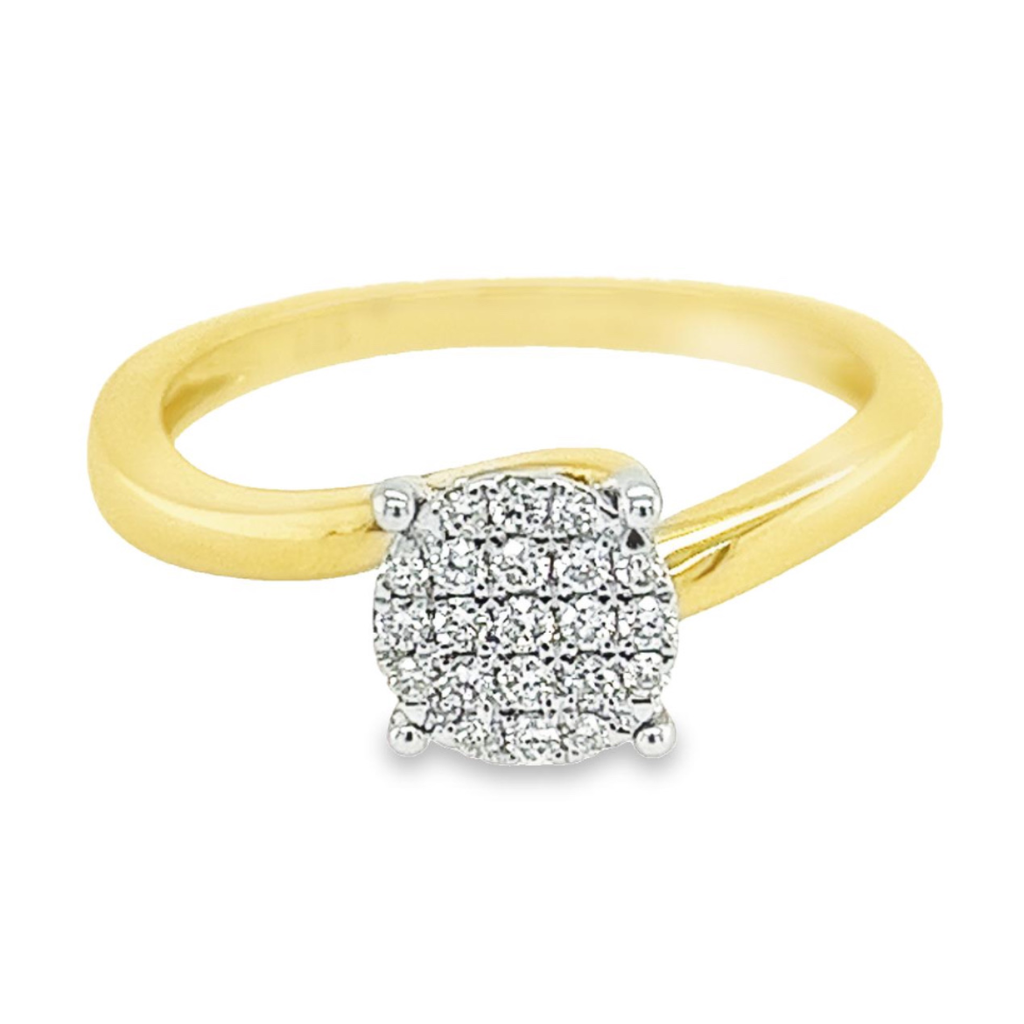 Yellow gold ring with 0.15 carat Diamond SI/H