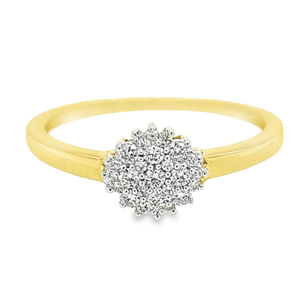 Geelgouden entourage ring met Diamant 0,25 karaat