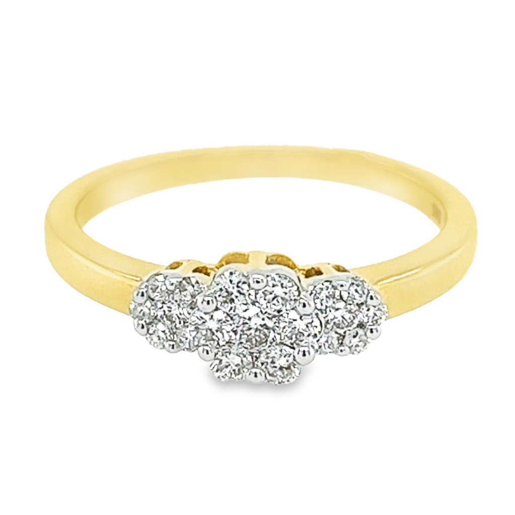 Yellow gold ring with diamond 0.30 carats