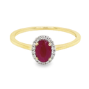 Yellow gold ring with Ruby 0.50ct and Diamond 0.08ct SI/H