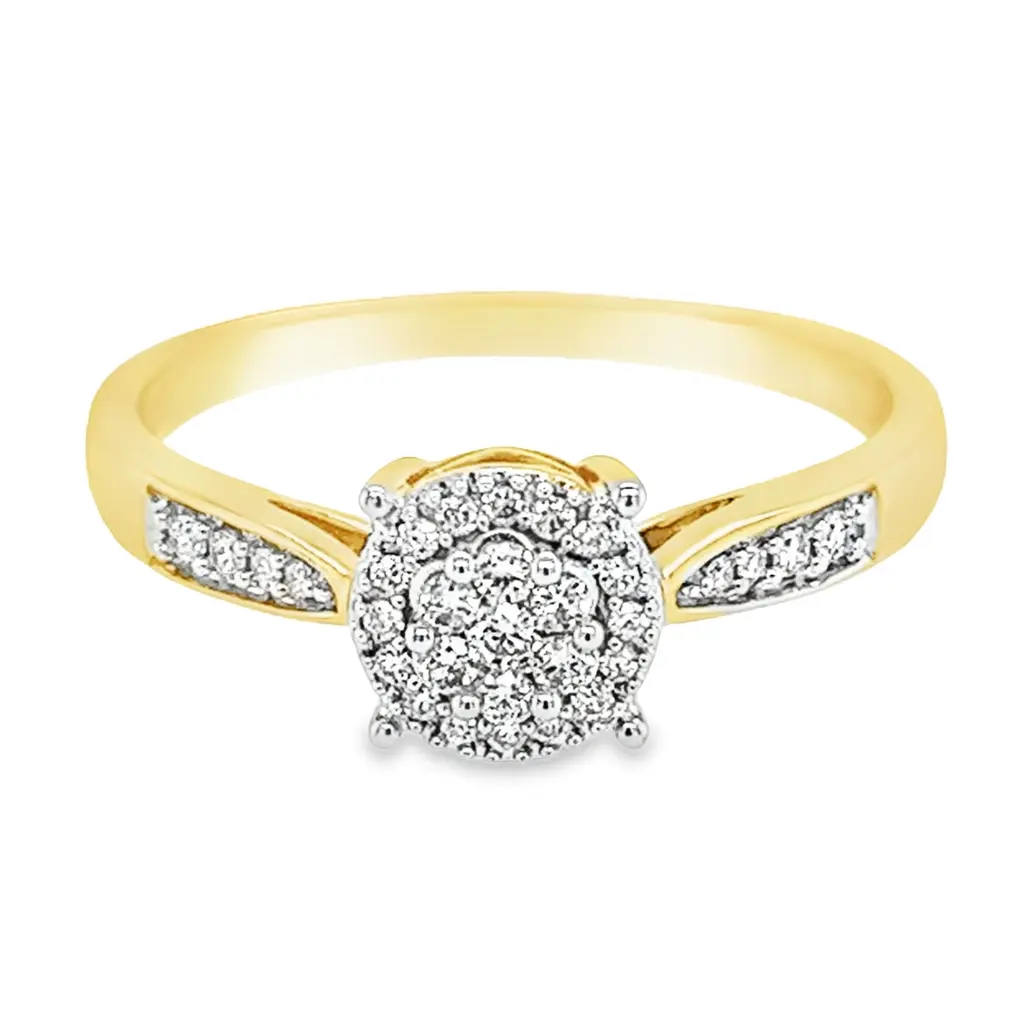 [GRE1517-50] Yellow gold ring with 0.15 carat Diamond (16 / 50)