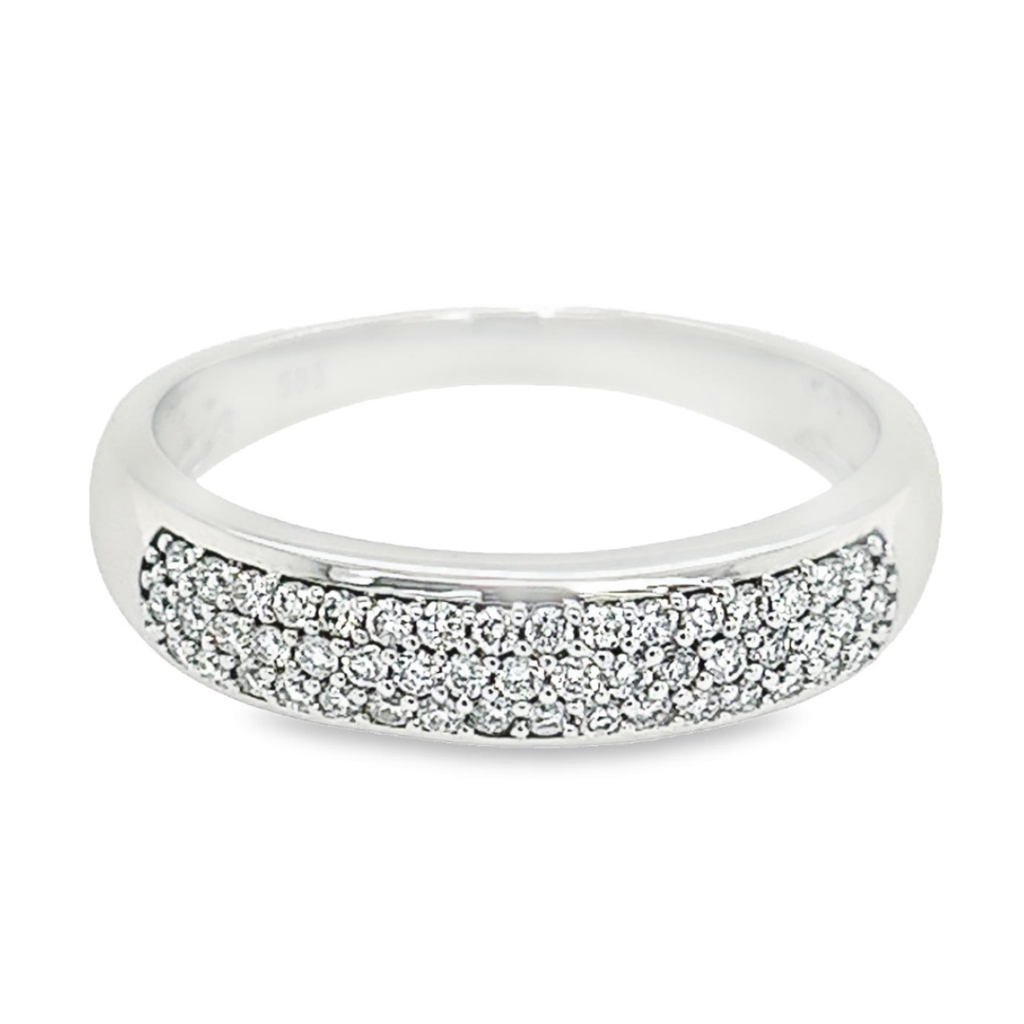 Witgouden rij ring met Diamant 0,25 karaat