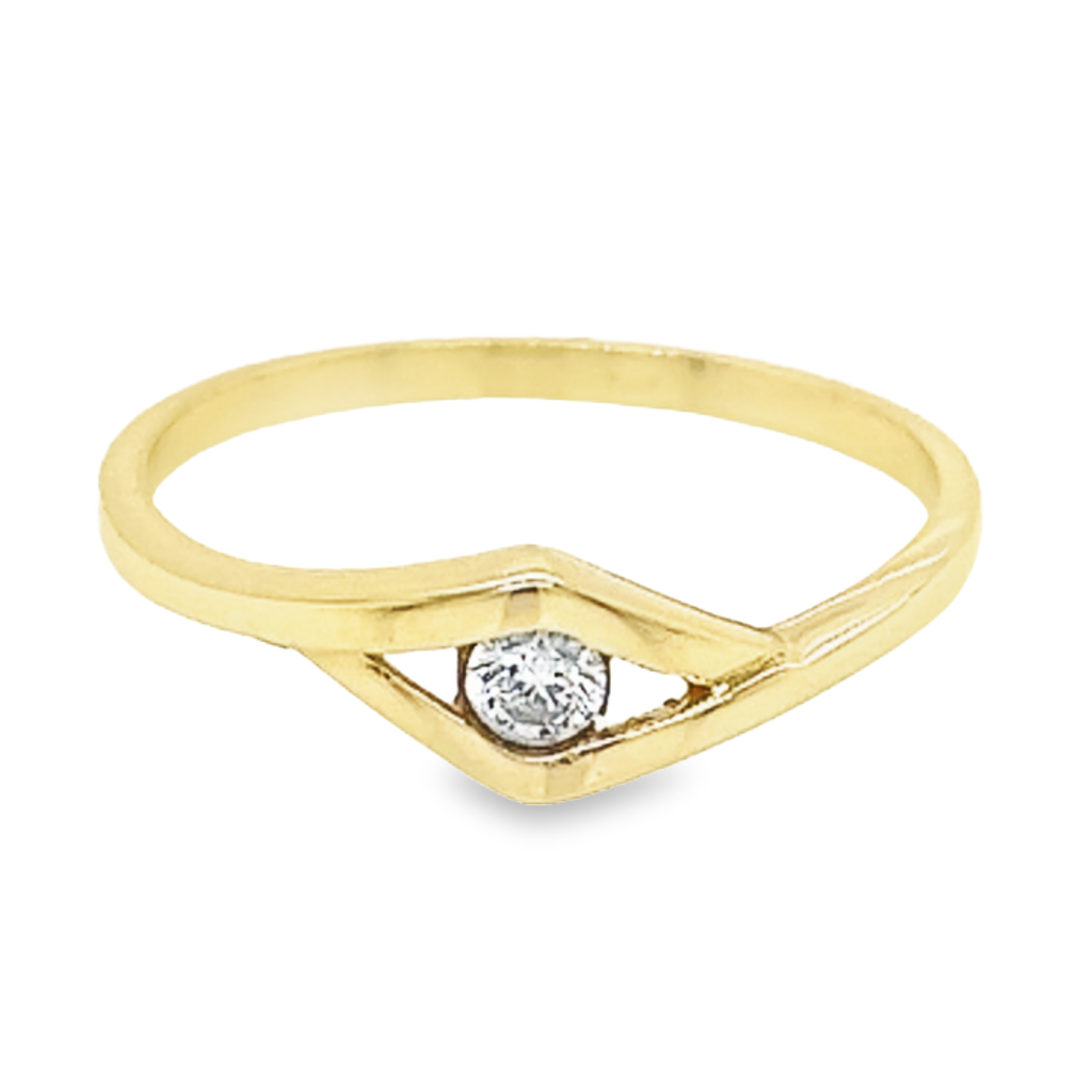 [GR1328-52] Yellow gold ring with Zirconia (16,5 / 52)