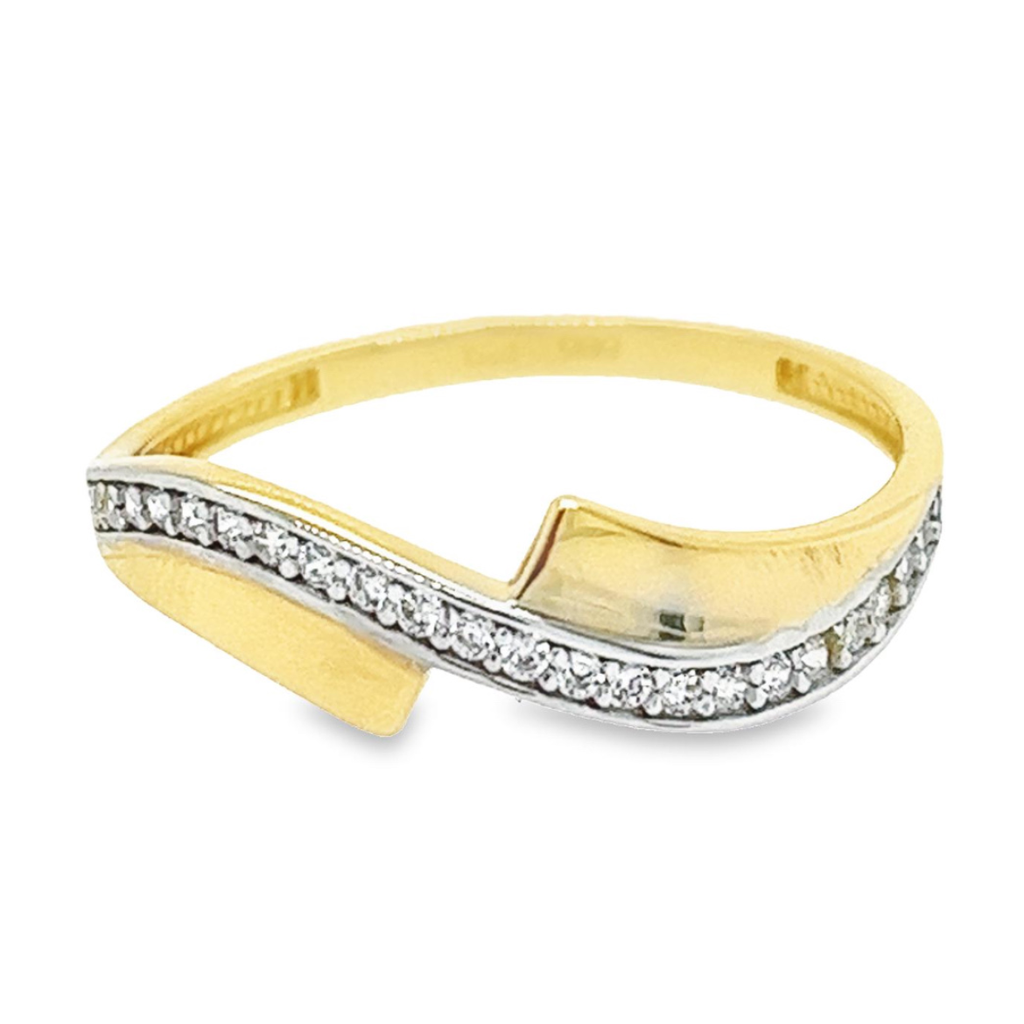 Geelgouden ring Fantasie met Zirkonia stenen