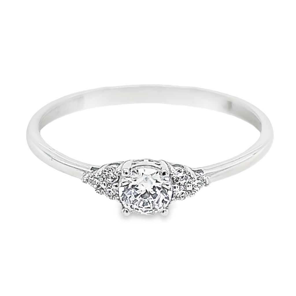 [WR1253-50] Witgouden ring met Zirkonia stenen (16 / 50)