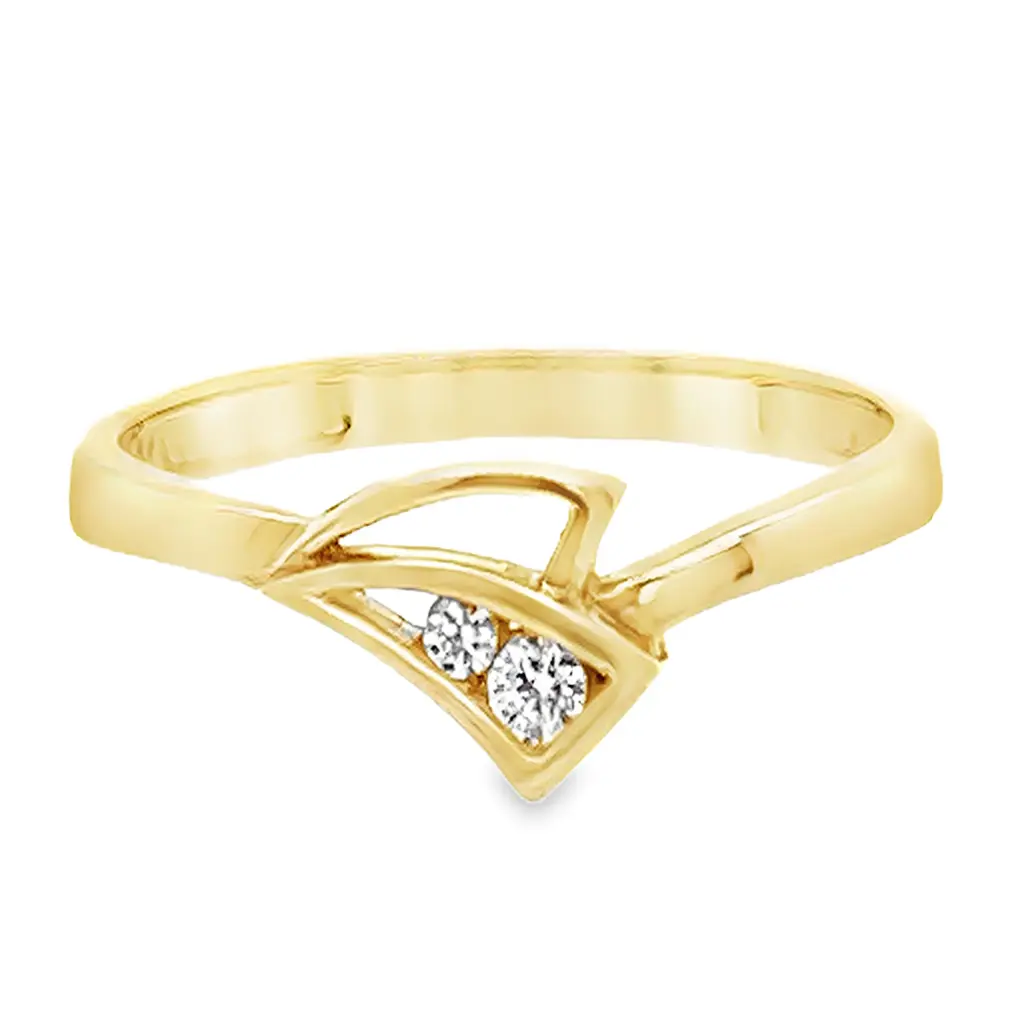 Geelgouden ring  Fantasie met Zirkonia stenen