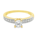 Geelgouden ring met Zirkonia stenen