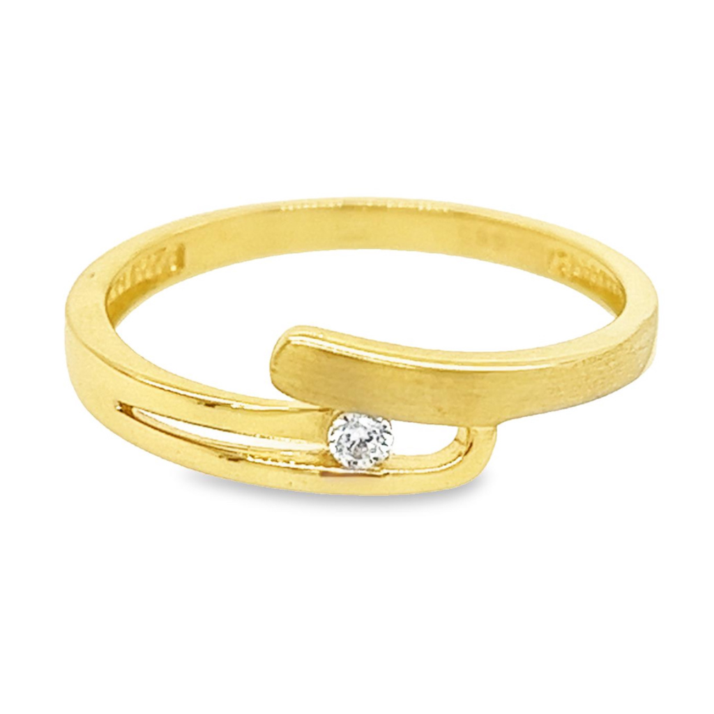 Geelgouden ring met Zirkonia steen