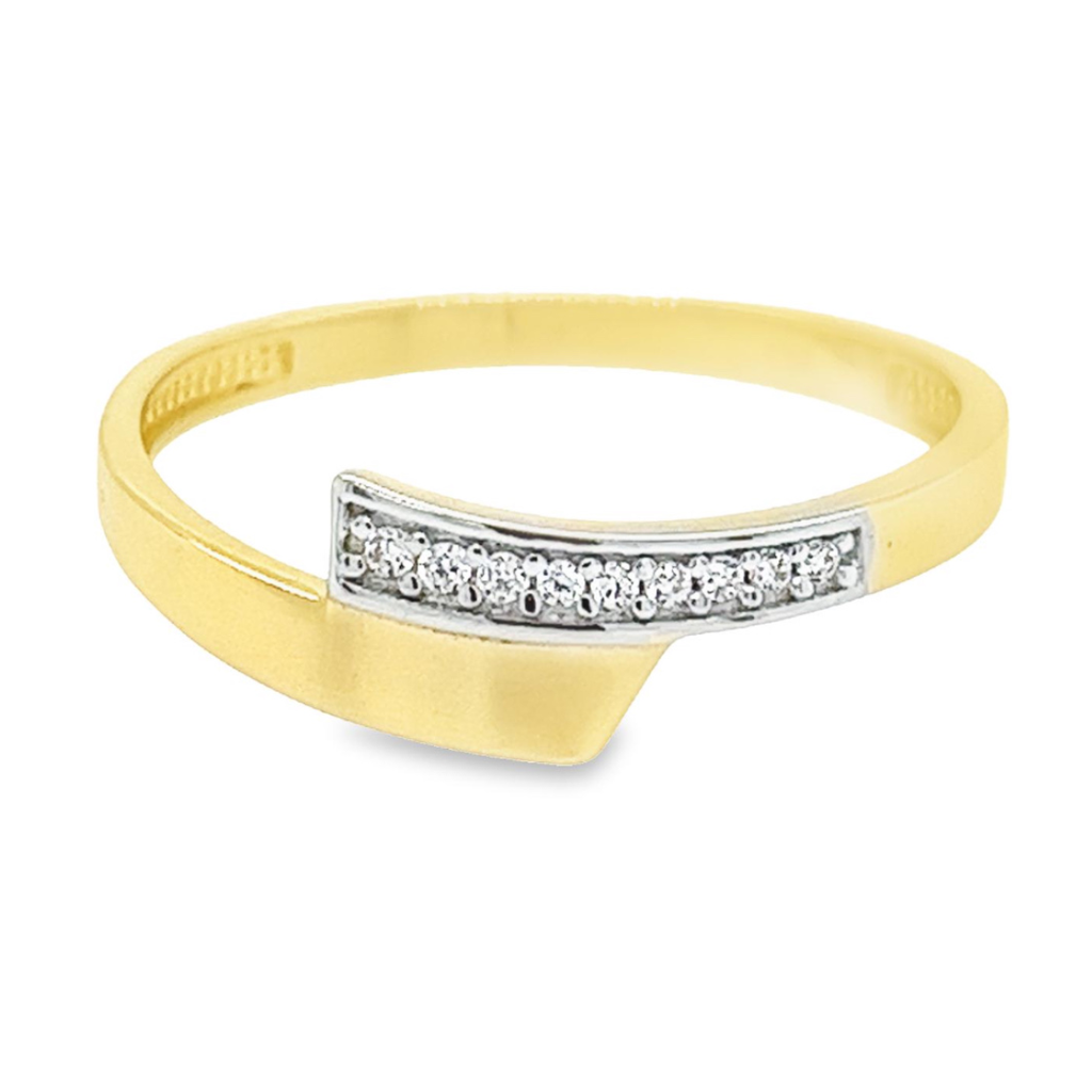 Bicolor gold ring with Zirconia stones