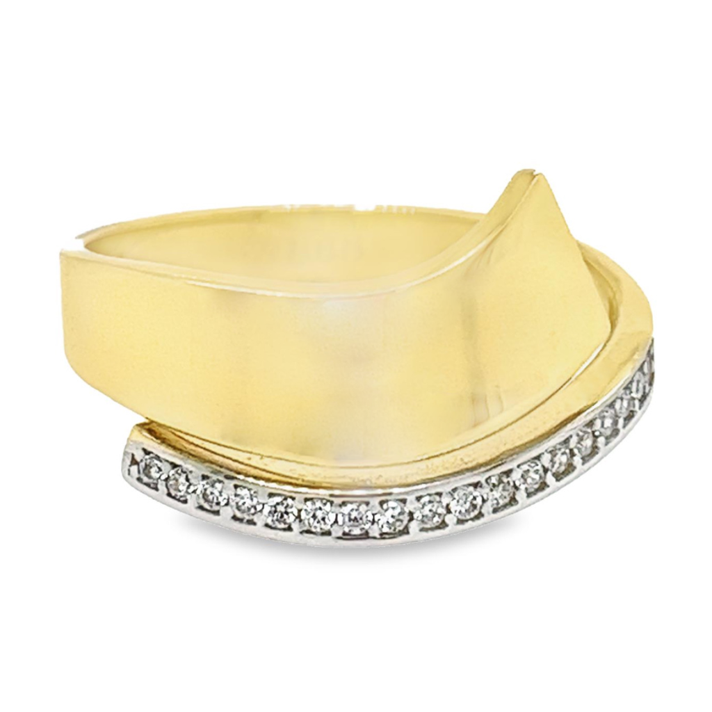 Geelgouden ring Fantasie met Zirkonia stenen