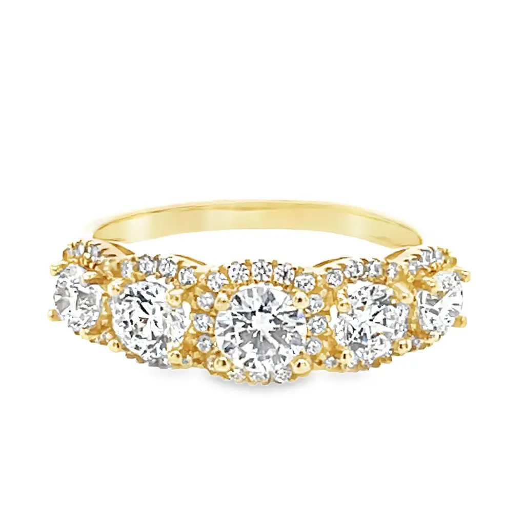 Yellow gold ring with Swarovski zirconia