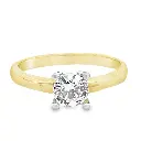 Yellow gold solitaire ring with Zirconia stone