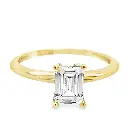 Yellow gold ring with Zirconia Baguette