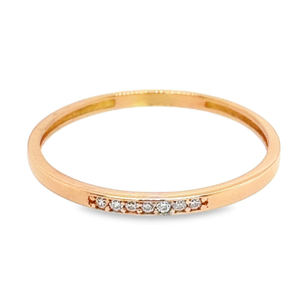 Rose gold stacking ring with Zirconia stones