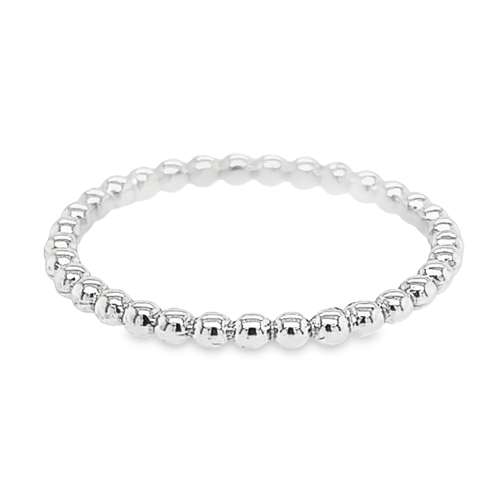 White gold stacking ring balls