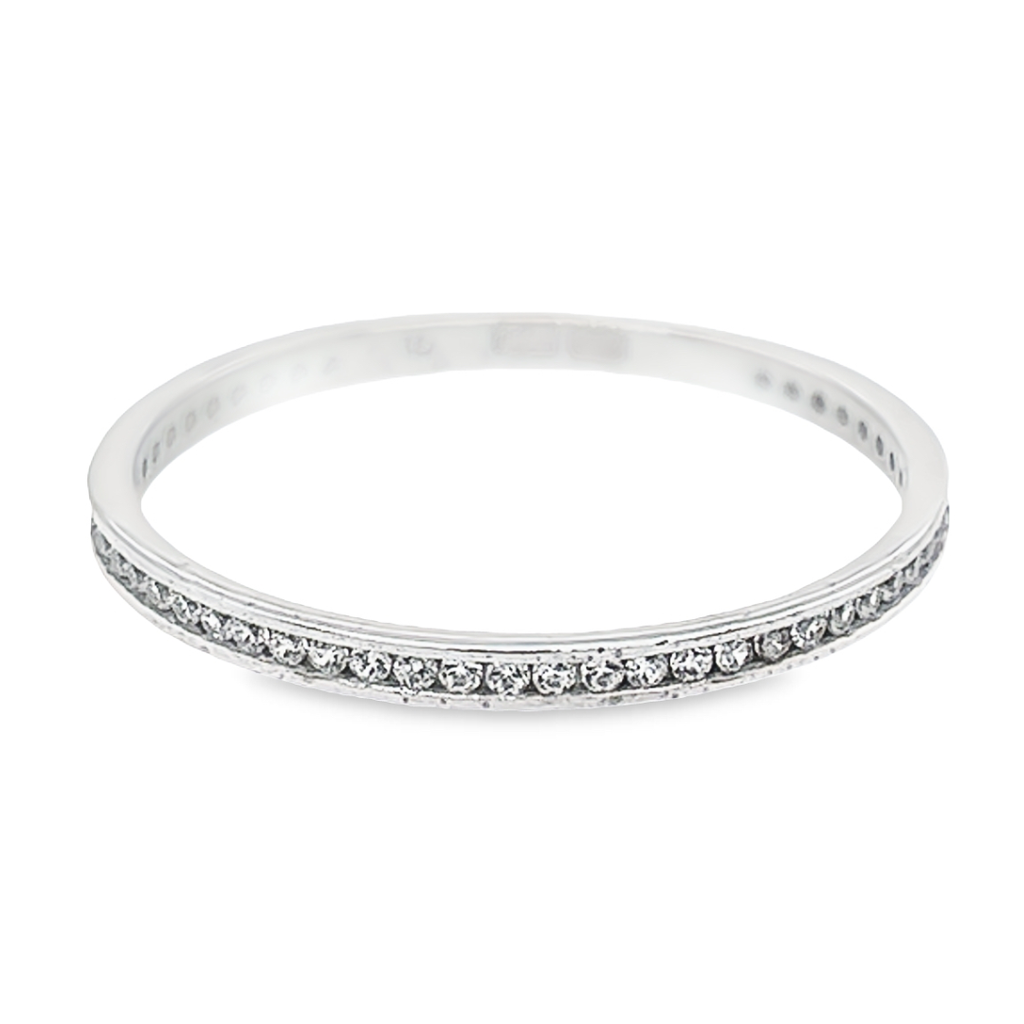 White gold row ring with Zirconia stones