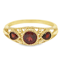 Geelgouden ring met Granaat